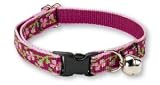 Lupine Adjustable Safety Collars for Cats With Bell - 1/2 in. x 8 in. - 12 in. - Cherry Blossom