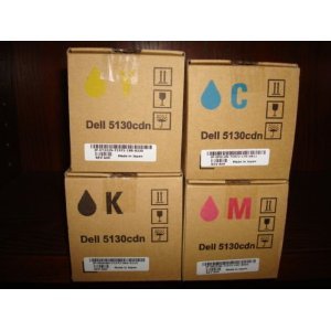 GENUINE DELL 5130cdn HIGH CAPACITY TONER CMYK SET for Dell 5130cdn Printer On Sale