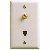 RCA TP062WH Modular Phone/Coaxial Wall Plate (White)