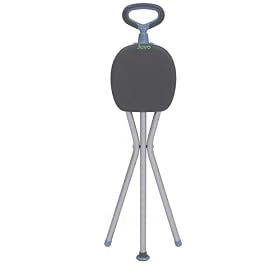 Juvo Products CS101 Travel Seat & Cane, Gray/Blue