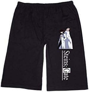 HAIHX Men's steins gate okabe rintaro and makise kurisu_ Lounge breeches Shorts Pants XL Black