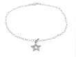 Italian Sterling Silver Religious Themed Link Anklet, Star
