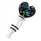 Art Glass Rainbow Heart Wine Stopper for Storage