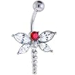 Crystalline Winged Dragonfly Belly Ring