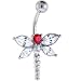 Crystalline Winged Dragonfly Belly Ring