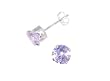 Sterling Silver 3mm Round CZ Fashion Birthstone Earring in 4 Prong Setting, June