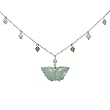Springtime Jade Butterfly Beaded Anklet in Platinum Overlay CAREFREE Sterling Silver 9" with 1" Chain Extender