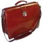 Jack Georges Sienna Collection Leather Briefbag With Shoulder Strap Cognac