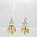 Czechoslovakian Glass and Fluorite Bead Dangle Earrings with Hill Tribe Silver, #9695