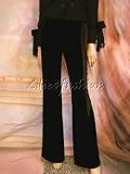 $1190 New ALBERTA FERRETTI Black Velvet Lace Pants 38 2
