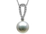 0.15 cts Pearl Pendant - 14kt White Gold FREE GIFT BAG!