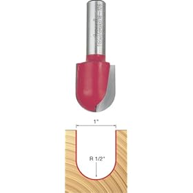 Freud 18-126 1-Inch Diameter Round Nose Router Bit with 1/2-Inch Shank