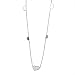 Sterling Silver Black and White Mother-of-Pearl Heart Necklace - 20''