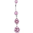 Pink Duality Dapper Drop Faux Pearl Belly Ring