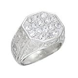 Isady - Maxence - Bague homme Chevalière - Anneau Rhodie - Oxyde de zirconium transparent