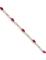 14k Diamond And African Ruby Bracelet, Best Quality Free Gift Box Satisfaction Guaranteed