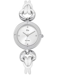 Go Womens 697697 white calfskin band watch.