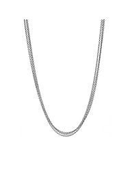 18K White Gold 3 Strands Cable Necklace 16 Inch