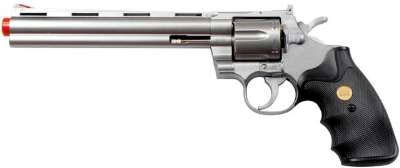 TSD/UHC Sports Model 141SR Gas Airsoft Revolver - Silver/Black w/ 8