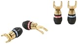 QuickLock MKII Gold Angled Spade Connectors For Easy Self Crimping Terminations - 2 pr. QuickLock Angled Spade