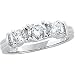 14K White Gold Three 3 Stone Diamond Bridal Anniversary Band Ring