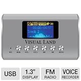 Visual Land ME-909-SIL Mini MP3 Boombox Speaker for MicroSD/SD/USB Flash/Line In & Out/FM Radio (Silver) Visual Land ME-909-SIL Mini MP3 Boombox Speaker for MicroSD/SD/USB Flash/Line In & Out/FM Radio (Silver)