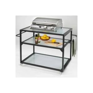 Outdoor GreatRoom LG20ie-Gl Fire Stone Legacy 20 i/e Electric Grill with Glass Bistro Cart - LG20ie-Gl