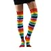 Multi Color Rainbow Stripe Over The Knee Thigh Hi Socks