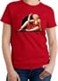 Marilyn Monroe SITTING Movie Film Star Bombshell Sexy Blonde Actress Ladies Red T-Shirt Tee Shirt, Large