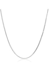 Sterling Silver 1mm Box Chain Necklace, 14" - 36"
