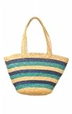 Blue Striped Straw Tote - Women's Swimwear Plus Size Swimsuits