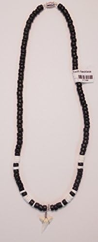 Unisex-Adult Sharks tooth Necklace 18" Black/White