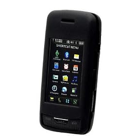 Solid Black RUBBER FEEL SOFT GRIP Case Cover for Brand LG Voyager VX10000 VX-10000 Protective Cell Phone Hard SNAP-ON