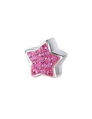 SilveRado(tm) BM011-2 Bling Star Bling Pink  Bead / Charm