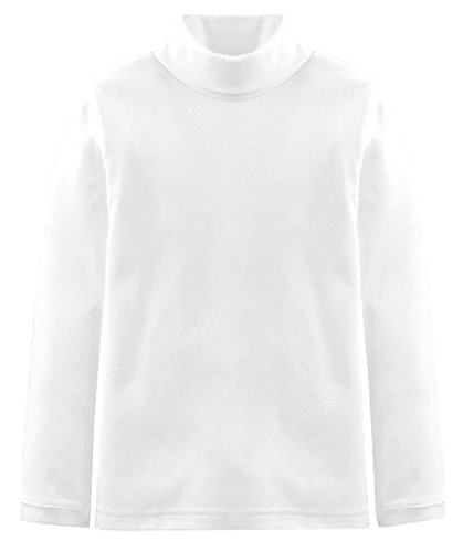 Popular Big Boy's Solid Cotton Turtleneck - White - 8