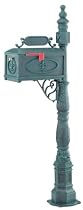 Fleur-de-Lis Rural Post Mailbox - 7 Colors - Rustproof!