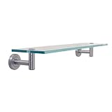 Gatco 4296 Latitude II 20-Inch Glass Shelf, Satin Nickel