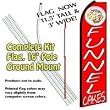 FUNNEL CAKES Feather Banner Flag Kit (Flag, Pole, and Ground Mount)