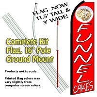 FUNNEL CAKES Feather Banner Flag Kit (Flag, Pole, and Ground Mount)