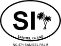 Sanibel Island Palm Trees Oval Bumper Sticker