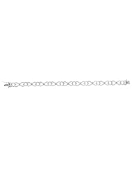Silver 7.25" With Rhodium Finish Open Heart Link