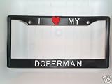 Black Plastic I Love My Doberman Frame