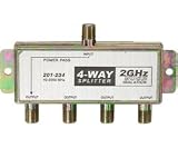 Steren 2.5GHz 90dB 4-Way Satellite Splitters - 4-Way