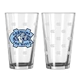 North Carolina Tar Heels Satin Etch Pint Glass Set