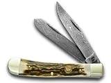 HEN & ROOSTER AND Stag Damascus Trapper Pocket Knife Knives