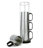 Stainless Steel 5-piece Coffee Mug Set for Camping, Stackable - Space Saver