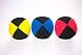 Jonglierball 3 set rot-schwarz gelb-schwarz blau-schwarz