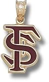 Florida State Seminoles Interlocked Enamel FS 1/2 Pendant - 14KT Gold Jewelry