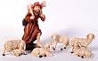 Shepherd with Sheep Figurines - 6-Piece Set - 6" Height Shepherd