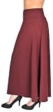 Alkii High Waist Full/Ankle Length wear-to-work long skirt - Burgundy, L